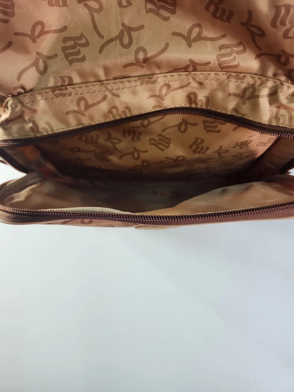 Rocawear Tan Monogram Logo Backpack